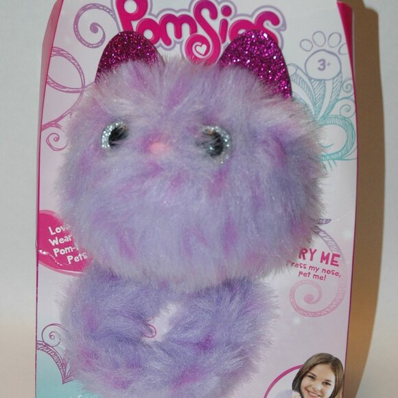 Pomsies Purple Speckles The Cat Interactive Wearable Toy Plush Pom-Pom NWT NEW - Picture 1 of 2